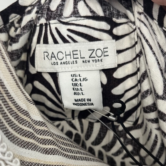 NWT Rachel Zoe - Brown and White Leaf Print Dress - Picture 2 of 9